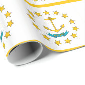 Papier Cadeau Papier à envelopper avec drapeau de Rhode Island (Coin rond)