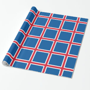 Papier Cadeau Papier à envelopper avec Drapeau d'Islande