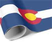 Papier Cadeau Papier à envelopper avec Drapeau du Colorado (Coin rond)