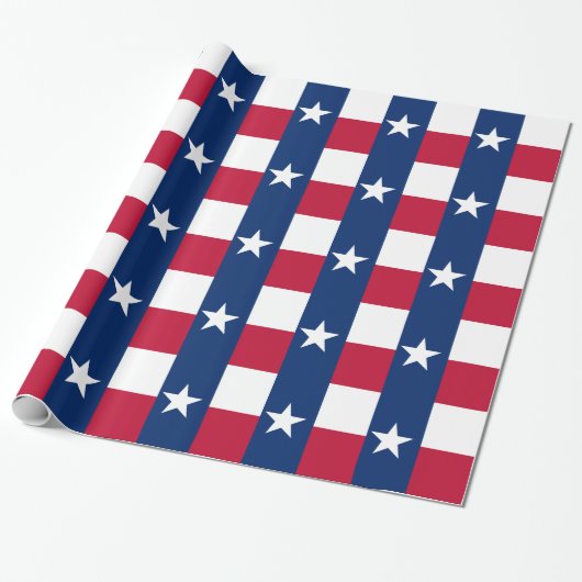 Papier Cadeau Papier à envelopper avec Drapeau du Texas (Déroulé)