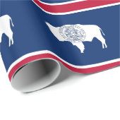 Papier Cadeau Papier à envelopper avec Drapeau du Wyoming (Coin rond)