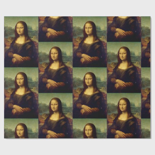 Papier Cadeau Papier à envelopper avec Mona Lisa Imprimer (Plat)