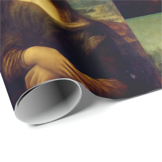 Papier Cadeau Papier à envelopper avec Mona Lisa Imprimer (Coin rond)