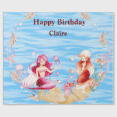 Papier Cadeau Papier à envelopper avec sirènes (Plat)