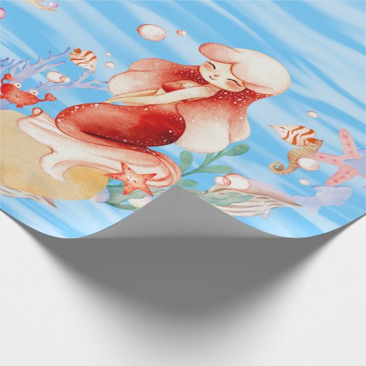 Papier Cadeau Papier à envelopper avec sirènes (Coin)