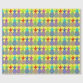 Papier Cadeau Papier à envelopper avec une conception d'ananas f (Plat)
