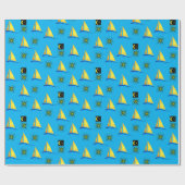 Papier Cadeau Papier à envelopper Bateaux à voile (Plat)