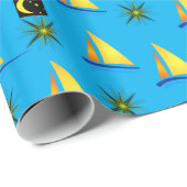 Papier Cadeau Papier à envelopper Bateaux à voile (Coin rond)