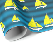 Papier Cadeau Papier à envelopper Bateaux à voile (Coin rond)