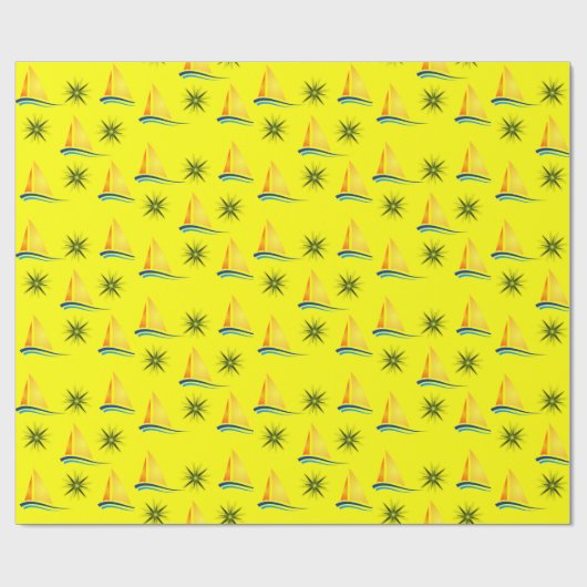 Papier Cadeau Papier à envelopper Bateaux à voile (Plat)