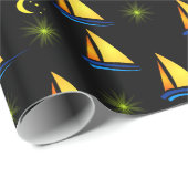 Papier Cadeau Papier à envelopper Bateaux à voile (Coin rond)