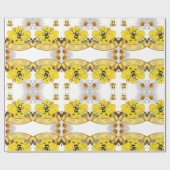 Papier Cadeau Papier à envelopper brillant Bumblebee blanc (Plat)