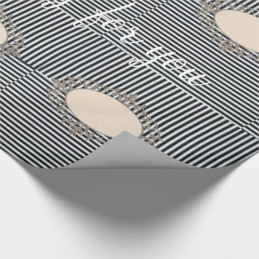 Papier Cadeau Papier à envelopper brillant Canard à rayures noir (Coin)