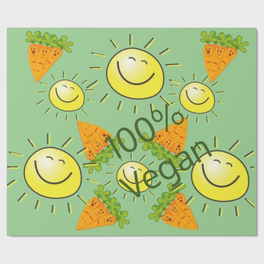 Papier Cadeau Papier à envelopper brillant, Carottes Sun 100% Ve (Plat)