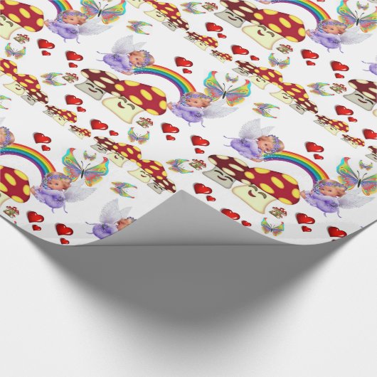 Papier Cadeau Papier à envelopper brillant, Champignons papillon (Coin)