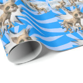 Papier Cadeau Papier à envelopper brillant, Chat bleu (Coin rond)