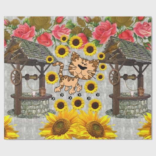 Papier Cadeau Papier à envelopper brillant Chat Kitten (Plat)