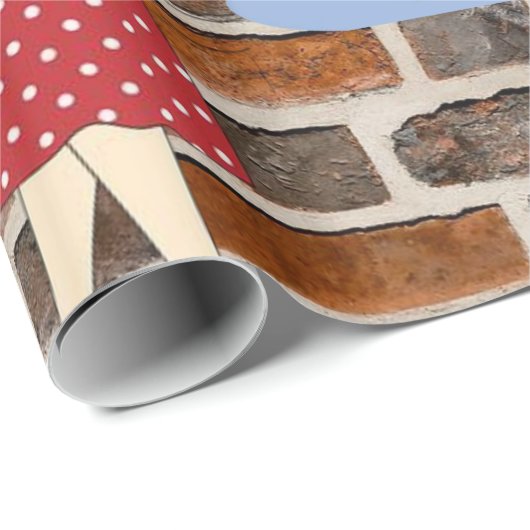 Papier Cadeau Papier à envelopper brillant, Chat noir femme rétr (Coin rond)