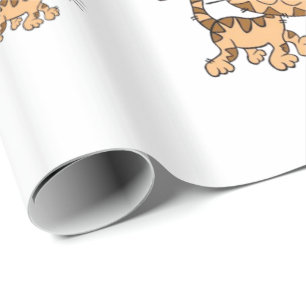 Papier Cadeau Papier à envelopper brillant Chat Parapluies rouge