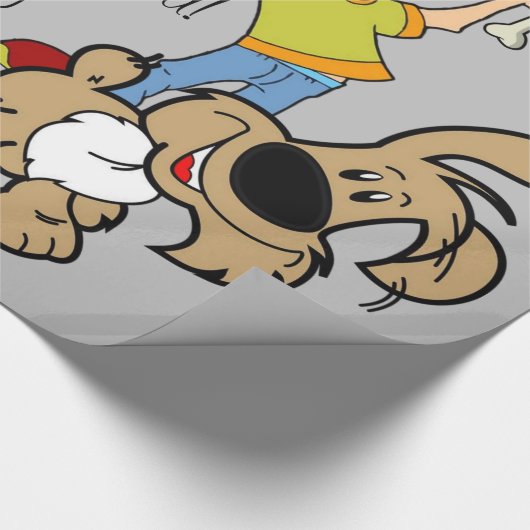 Papier Cadeau Papier à envelopper brillant, Chien surprise (Coin)