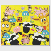 Papier Cadeau Papier à envelopper brillant, Chiens de Giraffe Ch (Plat)