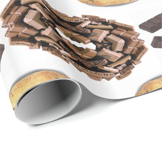Papier Cadeau Papier à envelopper brillant, Chip au chocolat (Coin rond)