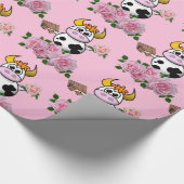 Papier Cadeau Papier à envelopper brillant, Chocolat Roses Rose (Coin)