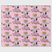 Papier Cadeau Papier à envelopper brillant, Chocolat Roses Rose (Plat)