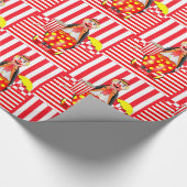 Papier Cadeau Papier à envelopper brillant, Clown à rayures roug (Coin)