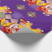 Papier Cadeau Papier à envelopper brillant Clown violet (Coin)