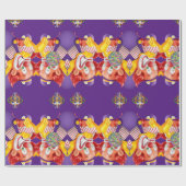 Papier Cadeau Papier à envelopper brillant Clown violet (Plat)