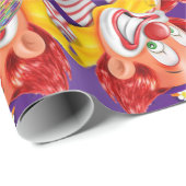 Papier Cadeau Papier à envelopper brillant Clown violet (Coin rond)