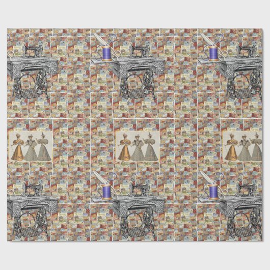 Papier Cadeau Papier à envelopper brillant Couture victorienne (Plat)