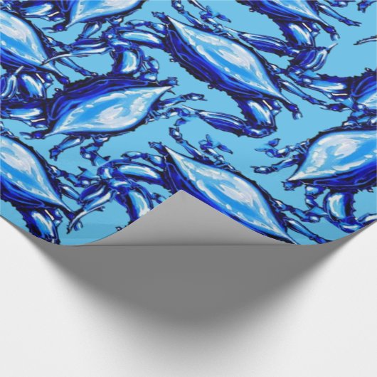 Papier Cadeau Papier à envelopper brillant Crabes bleus (Coin)