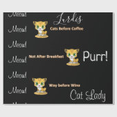 Papier Cadeau Papier à envelopper brillant, Dame au chat avant l (Plat)