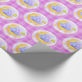 Papier Cadeau Papier à envelopper brillant Eléphant Plaid violet (Coin)