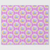 Papier Cadeau Papier à envelopper brillant Eléphant Plaid violet (Plat)