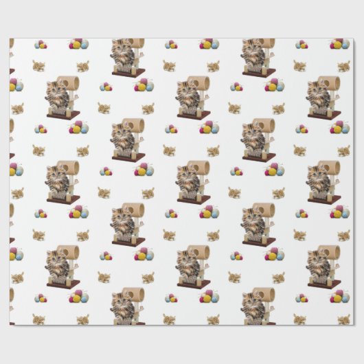 Papier Cadeau Papier à envelopper brillant, Fil Condo Chat Chat (Plat)