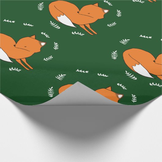 Papier Cadeau Papier à envelopper brillant Fox, 30 po x 6 pi (Coin)