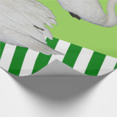 Papier Cadeau Papier à envelopper brillant, Grille vert cygne (Coin)