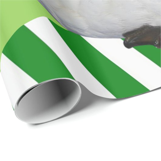 Papier Cadeau Papier à envelopper brillant, Grille vert cygne (Coin rond)