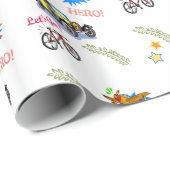 Papier Cadeau Papier à envelopper brillant Héros Voiture à bicyc (Coin rond)