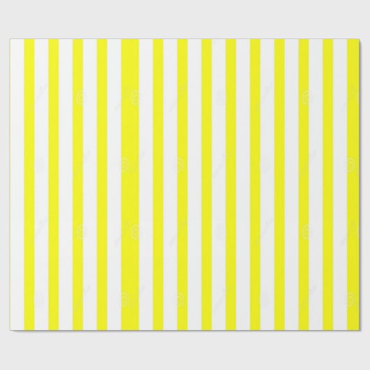 Papier Cadeau Papier à envelopper brillant Jaune et blanc (Plat)