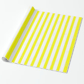 Papier Cadeau Papier à envelopper brillant Jaune et blanc (Déroulé)
