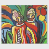 Papier Cadeau Papier à envelopper brillant, perroquet pour femme (Plat)