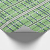 Papier Cadeau Papier à envelopper brillant Plaid vert (Coin)