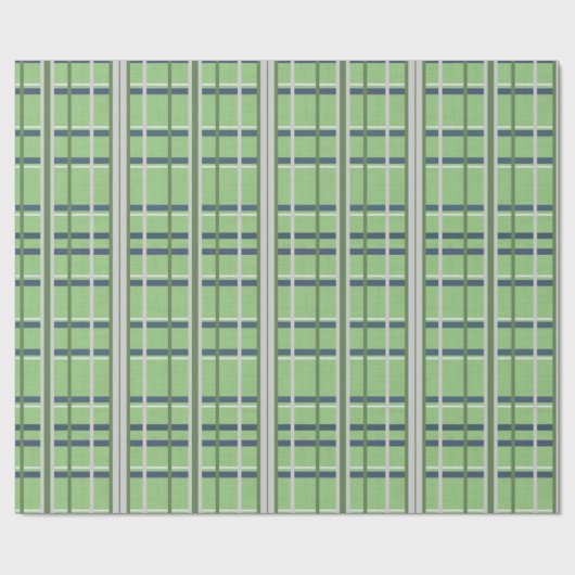 Papier Cadeau Papier à envelopper brillant Plaid vert (Plat)