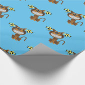 Papier Cadeau Papier à envelopper brillant, Poisson à chat bleu (Coin)