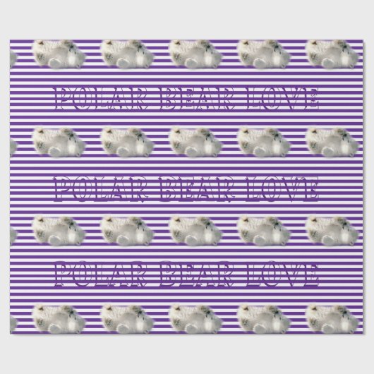 Papier Cadeau Papier à envelopper brillant Polar Bear Love (Plat)