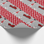 Papier Cadeau Papier à envelopper brillant Polkadot rouge chien (Coin)